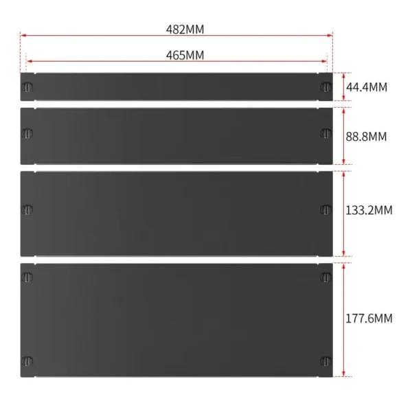 1-4U blanking panel size