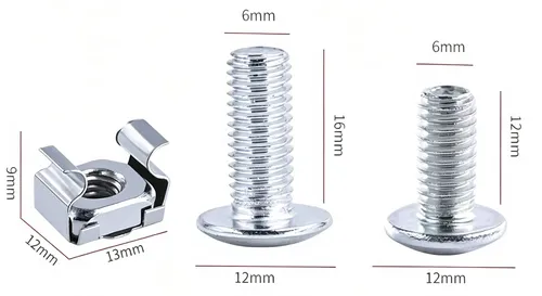 M6 rack screws size