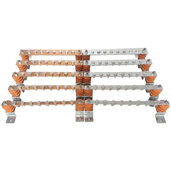Rack grounding T2 copper busbar with optional tin plating